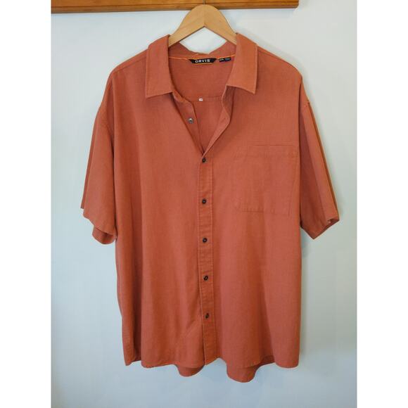 Orvis Hemp Performance Blend Active Fit Shirt Clay Terracotta XXL Vented - Picture 1 of 7